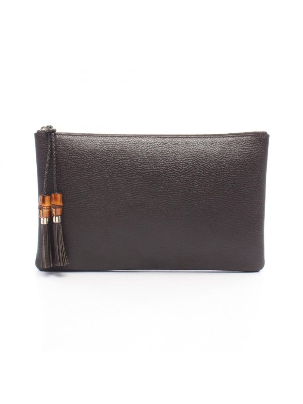 Gucci Clutch Bamboo Dark Brown Leather